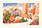 BRYCE CANYON
From National Parks of the USA
- 7-color, hand-pulled silkscreen print on Stonehenge printmaking paper
- 27”x 18”
- Edition size of 33
Prints are available in my online shop.
