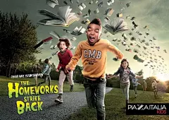 Piazza Italia童装系列开学季的借势海报——玩弄学习用具