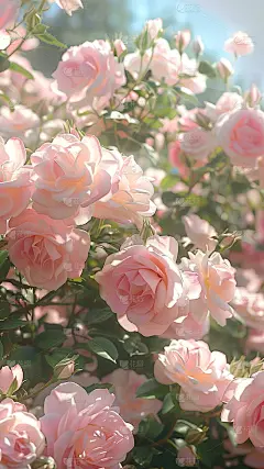 植物通用粉色成片玫瑰花场景背景图片素材