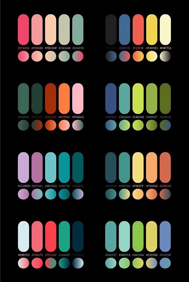 转采于2020-12-24 19:23:30渐变色色卡一些配色方案啊唐古拉-q该采集