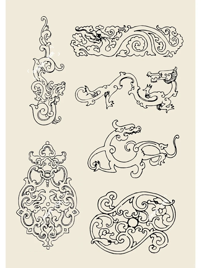 中国纹样.卷草龙纹-花瓣网