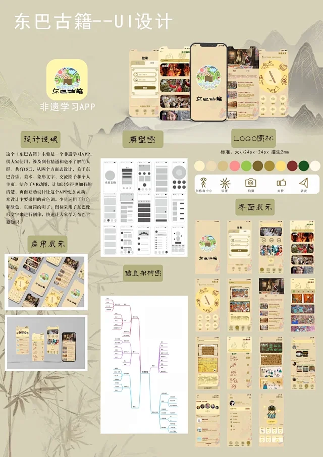 落地项目分享｜古风政务服务类UI界面设计-花瓣网