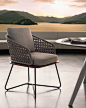 Upholstered garden chair Rivera Collection by Minotti | design Rodolfo Dordoni