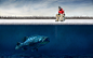 有趣的家伙冰大鱼钩幽默渔夫冬季钓鱼克壁纸