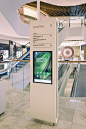 Eastland Wayfinding and Signage : Spaceagency was asked to re-imagine the role of shopping in the future. The wayfinding and signage design was driven by a minimal and sophisticated vision that challenges the conventional notions of signage in a retail en
