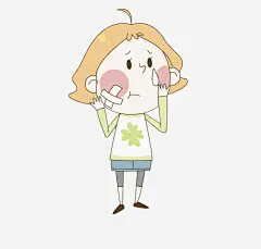受伤的女孩免抠素材_新图网 https://ixintu.com 卡通 受伤 可爱 女孩 手绘 水彩 牙疼 短发