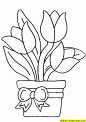 10张春日漂亮的花朵儿童卡通可涂色简笔画-红豆饭小学生简笔画大全