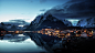 挪威lofoten山脉 傍晚 海岸 4k风景壁纸_彼岸图网