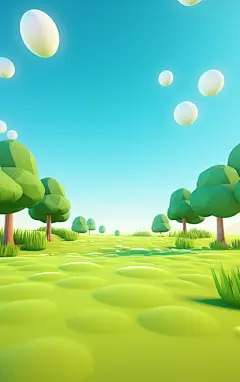 树木蓝天白云素材图AI图背景壁纸