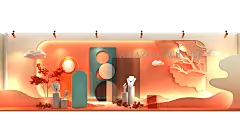 商业地产艺术展单个素材模型效果图之橱窗