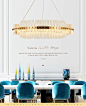 昂秀欧式大气个性圆形水晶吊灯后现代美式别墅简约轻奢客厅餐厅灯-淘宝网