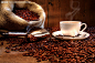 美味咖啡和咖啡豆摄影图__食物原料_餐饮美食_摄影图库_昵图网nipic.com