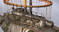 Steampunk Scavenger Airship, Peter Pohle : 3D Model of a Steampunk Airship. PBR materials created in Substance Painter.
102158 polygons, 111,009 vertices