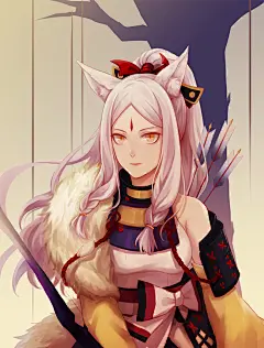 阴阳师手游 白狼 同人图 插画 壁纸 | 森林之姬 | 半次元-第一中文COS绘画小说社区
