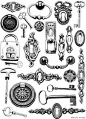 LOCKS and KEYS - Set/collection of STeaMpunk CLiNG STaMPS by Cherry Pie