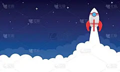 太空，旅行，宇宙和遥远的星系。火箭和太空概念。探索与行星的概念与黑夜背景矢量。可编辑的矢量，图形，海