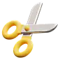 剪刀 3D卡通图标 PNG免抠图
