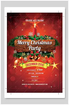 简约精美欧美风圣诞节海报