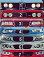 Historical evolution of BMW headlights and grills - (3 Series generations): 