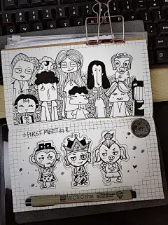 【FIRST MEET】初见:线描插画.手绘.黑白插画。微信号：chujianshouhui