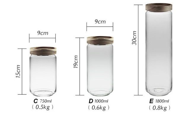 复古玻璃咖啡茶叶密封罐相思木盖储物罐杂粮...