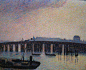 印象派画家卡米耶·毕沙罗油画风景作品《老切尔西桥》