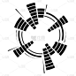 几何圆形氖均衡器。Eq圆形音频声波。圆形音乐均衡器规模。矢量插图。