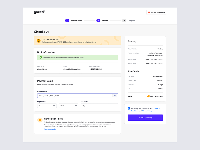 Garazi - Checkout Pr...