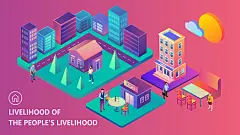 等距2.5D立体3D城市场景插画插图道路建筑房子AI矢量UI设计素材-淘宝网