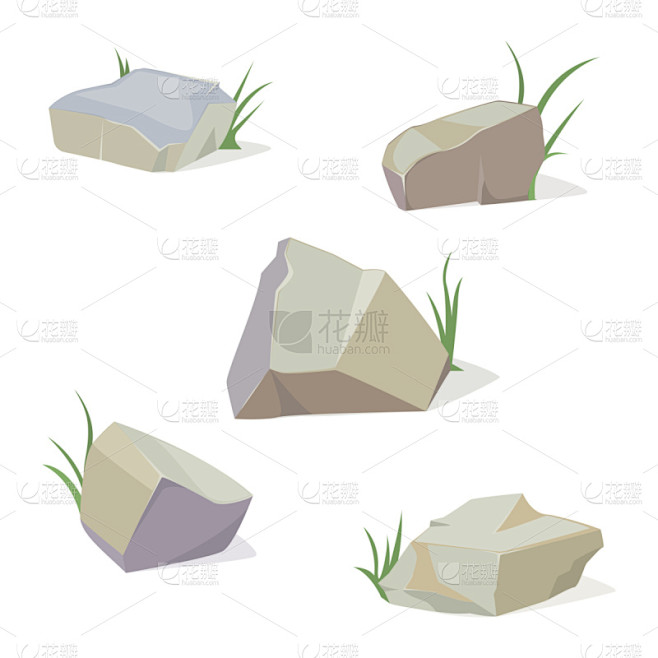 鹅卵石,圆石,平视角,背景分离,坏掉的,...