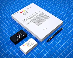 大气绚丽白色信纸名片样机