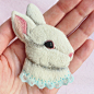 ##bunny #whitebunny #bunnystagram #embroidery #handembroidery #embroideryart #embroiderydesign #broderie #brooch #bunnybrooch #needlefelting #stitch #needlepainting #needleandthread #needleart #etsy #etsysellersofinstagram soon in my #etsyshop : www.etsy.