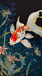 keeleycrane__Goldfish_and_aquatic_plants_Yoko_Hasegawa_style_co_b8729b69-c3a4-4449-9396-3d868cc05a34