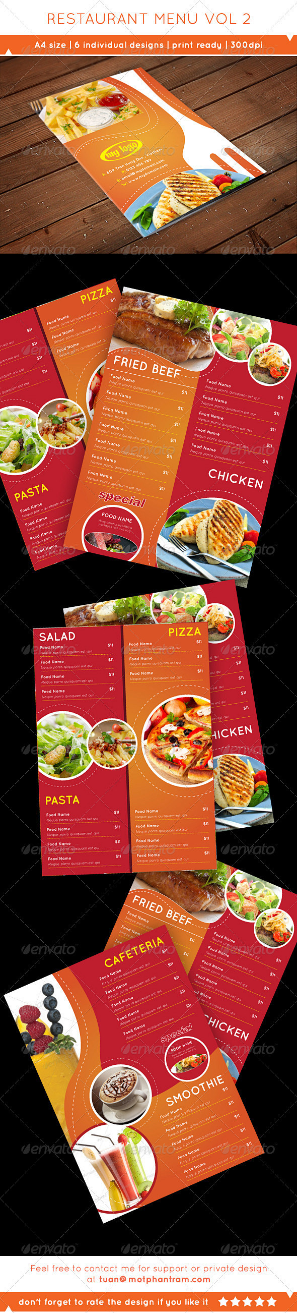 折页A4 Flyer Food Menu...