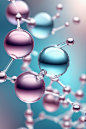 显微图片医美液体泡泡分子3d医疗模型