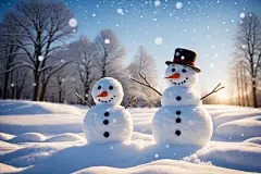 冰雪冬季雪人摄影图