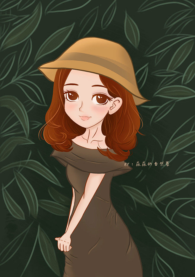 微博森森的自然卷人物形象设计卡通漫画手绘插画