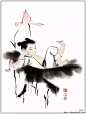 一组很有味道的水墨小画