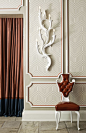 Christopher Guy carved wall light in white lacquer