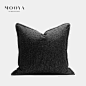 MOOYA目雅简约现代几何线条黑色抱枕/别墅样板间客厅沙发靠垫枕套