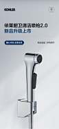 科勒（KOHLER）新款依莱2.0马桶喷枪水龙头伴侣冲洗器增压清洗biubiu冲洗器K-R29784 依莱2.0喷枪+1.2米软管+底座(可免打孔)【图片 价格 品牌 报价】-京东