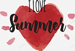 红色爱心我爱夏天 页面网页 平面电商 创意素材