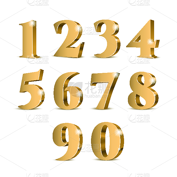 三维图形,数字,黄金,数字9,数字7,一个物体,背景分离,华贵,从容态度,现代
