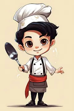 厨师厨房美食制作扁平风插画