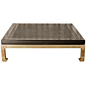 Oversized Laquer & Brass Coffee Table By Mastercraft: 