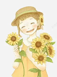 向日葵微笑女孩 黄色 元素 免抠png 设计图片 免费下载 页面网页 平面电商 创意素材