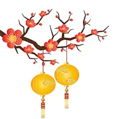 中秋灯笼装饰品元旦梅花灯笼素材