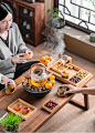 蔡新乔围炉煮茶器具全套茶壶茶炉子专用烤茶套装家用电陶炉煮茶器-tmall.com天猫