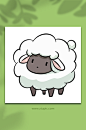可爱卡通绵羊动物矢量插画-众图网