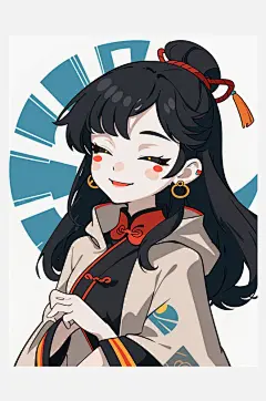 数字艺术扁平风贴画插画贴纸素材-众图网